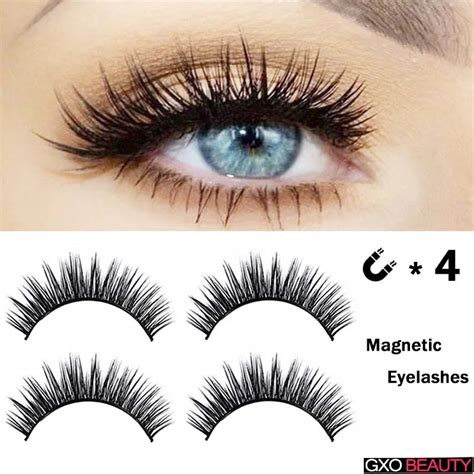 GXO BEAUTY Four Magnetic Lash Strips False Eyelashes Reusable Eyelash ...