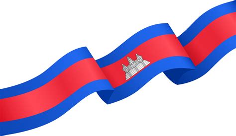 Cambodia flag wave isolated on png or transparent background 19167319 PNG