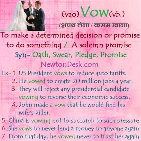 Vow Meaning - A Solemn Promise | Vocabulary Cards