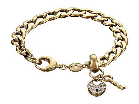 Lyst - Fossil Vintage Steel Charm Bracelet in Metallic