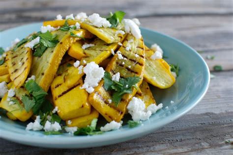 Grilled Yellow Squash with Feta and Cilantro - Eating Made Easy