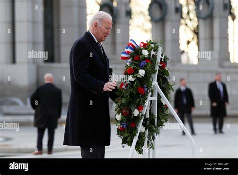 U.S. President Joe Biden visits the World War Two Memorial Site on the ...