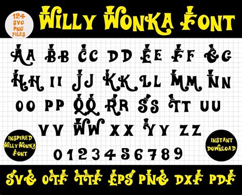 Willy Wonka Font Svg Willy Wonka Font Willy Wonka Willy | Etsy