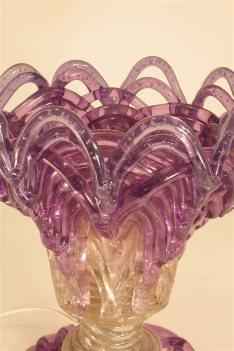 Mid-Century Modern Lucite Acrylic Purple Table Lamp For Sale at 1stdibs