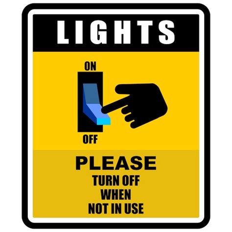 Premium Vector | Lights, Please turn off when not in use, sign vector