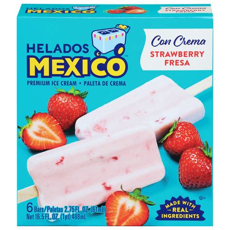 Save on Helados Mexico Premium Ice Cream Bars Strawberry - 6 ct Order Online Delivery | Stop & Shop