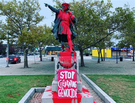 Columbus statue vandalized: ‘Stop celebrating genocide’ | WPRO