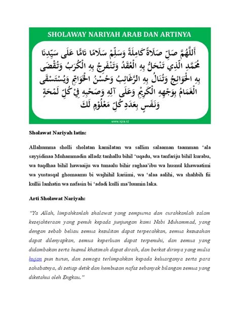 Sholawat Nariyah Latin | PDF