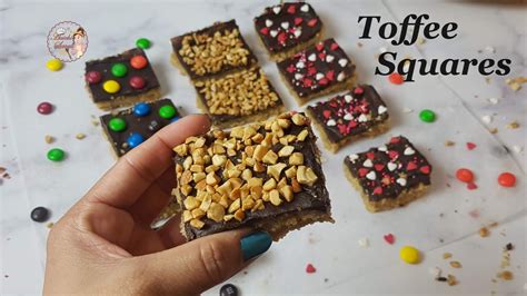 Valentine's Day Special: Toffee Squares / Chocolate Toffee Bars - Aaichi Savali