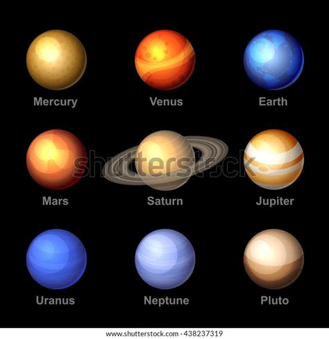 Glossy Color Planets Solar System Icons Stock Illustration 438237319 | Shutterstock