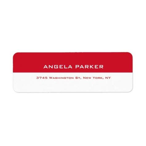 a red and white address label with the word, angelia parker