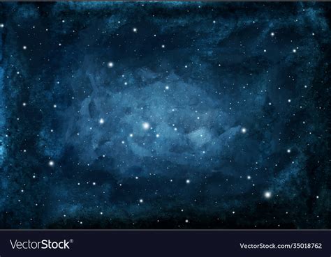 Watercolor night sky background with stars Vector Image