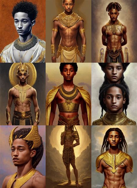 portrait young jaden smith as ancient libu, cornrows, | Stable Diffusion | OpenArt