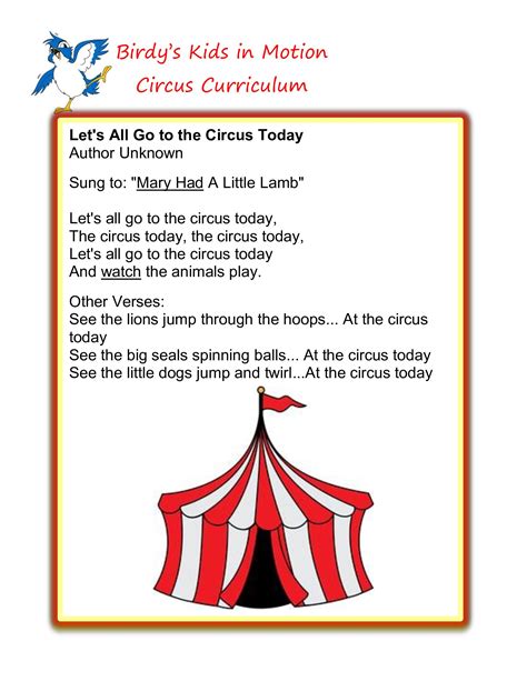 Let's All Go to the Circus Today Song #BirdysKids # ...