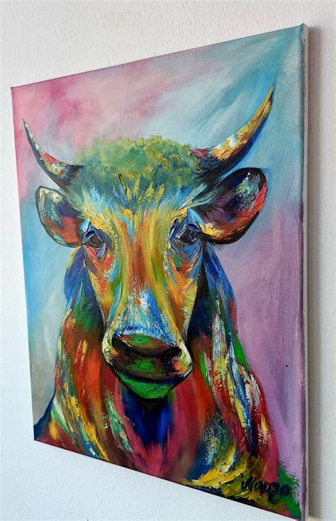 Taurus Painting Zodiac Art Taurus Art Oil Painting | Etsy