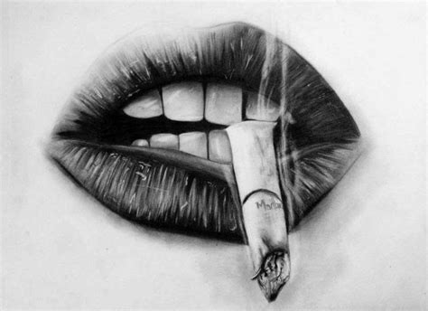 Easy Drawing Of Lips Smoking