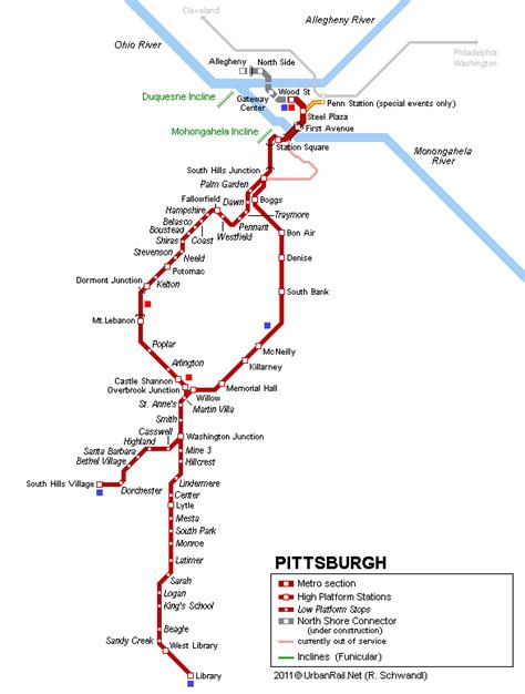 Pittsburgh Subway Map for Download | Metro in Pittsburgh - High-Resolution Map of Underground ...