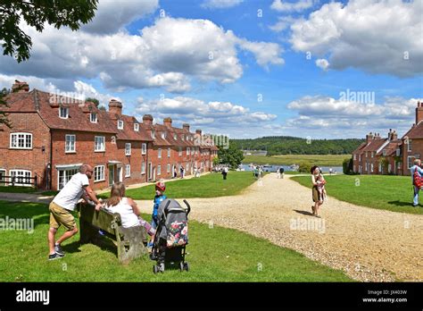 The 18th century shipbuilding village, Bucklers Hard, looking towards ...