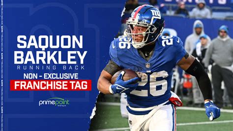 Giants place non-exclusive franchise tag on RB Saquon Barkley