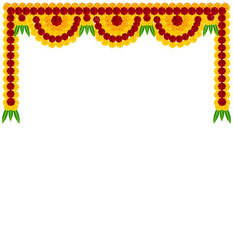 Marigold Garland For Hindu Festival Decoration Vector Design, Marigold Garlands, Marigold Toran ...