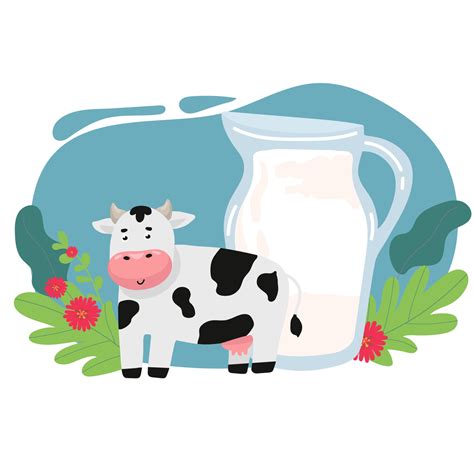 set cute milk product with cow hand drawing 22356909 Vector Art at Vecteezy