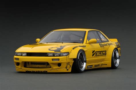 1/18 IG Ignition Model Nissan Silvia Rocket Bunny S13 V2 (Yellow) Car ...