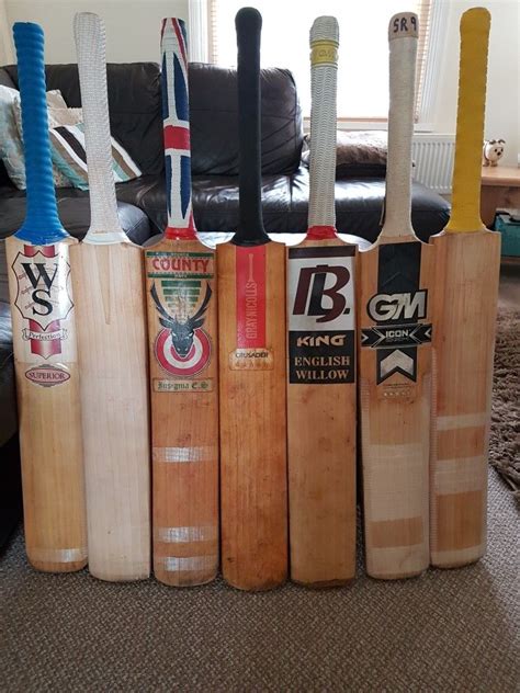 A collection of my cricket bats,in there an old Gray and Nicolls ...