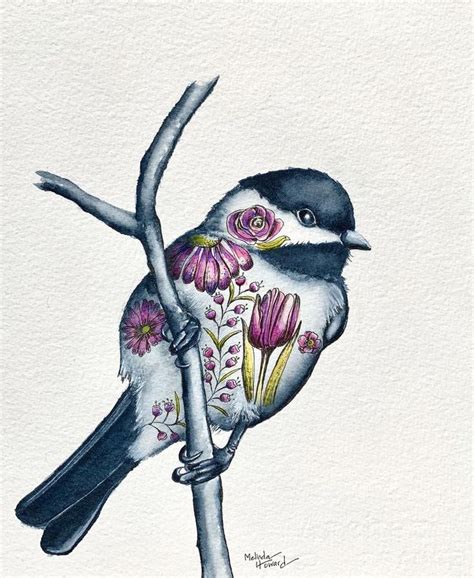 Original painting of a Black Capped Chickadee tattoo bird | Etsy | Birds tattoo, Watercolor bird ...