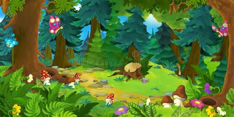 Cartoon forest scene - background for different fairy tales. Happy and beautiful , #Aff, # ...