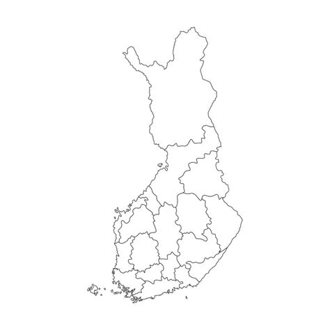 Vector isolated simplified map of Finland regions. Borders of ...