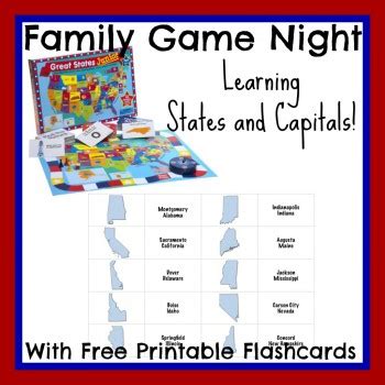 Free Learning States and Capitals Printable Flashcards