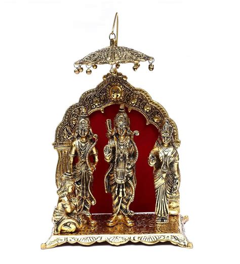 Buy Brass Lord Ram Darbar Murti | Rama Sita Lakshman Hanuman Statue | Ram Parivar Murti for Home ...