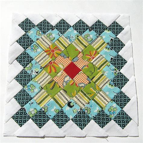 One of the blocks in the strip-pieced quilt | Strip quilts, Quilt piecing, Quilts