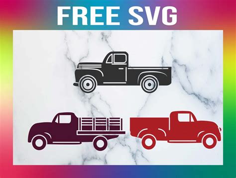 Free Vintage Red Truck SVG