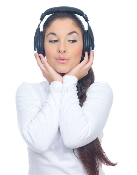 Girl with headphones stock photo. Image of human, adult - 7292002