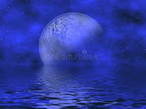 Royal Blue Moon & Water Picture. Image: 3058151