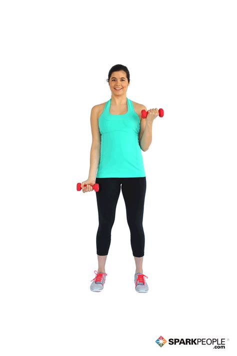 Single-Arm Dumbbell Biceps Curls Exercise Demonstration | SparkPeople