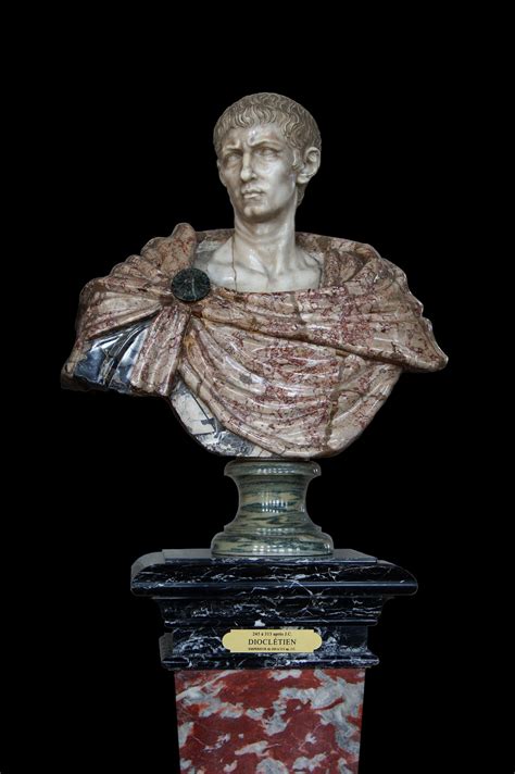 Gaius Aurelius Valerius Diocletianus (ca.245-313), Roman Emperor Diocletian. Marble bust, XVIIth ...