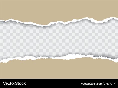 Brown ripped paper background with transparency Vector Image