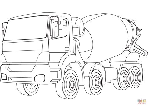 Cement Truck Line Free A4 Printable Coloring Page Wec - vrogue.co