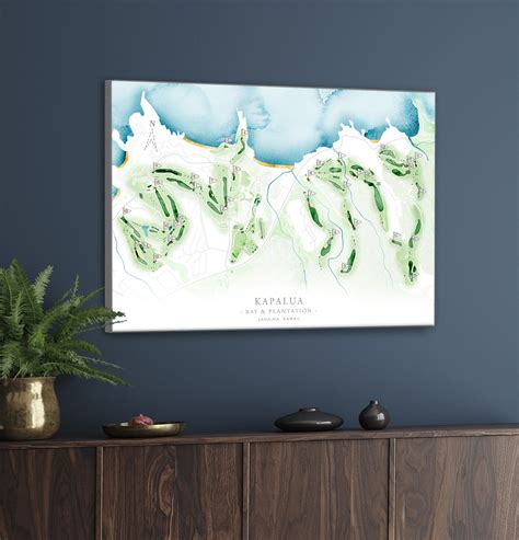 Kapalua Golf Course Map, Bay & Plantation Courses, Maui Hawaii Golf Print, Golfer Gift for Him ...