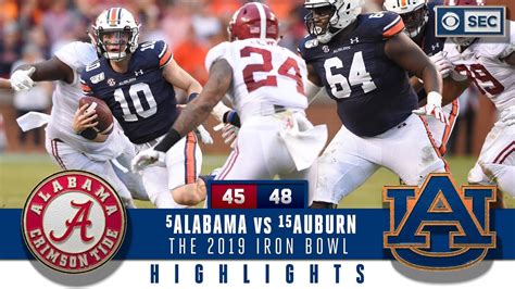 #5 Alabama vs #15 Auburn Highlights: Bama suffers HUGE loss in a wild 2019 Iron Bowl | CBS ...