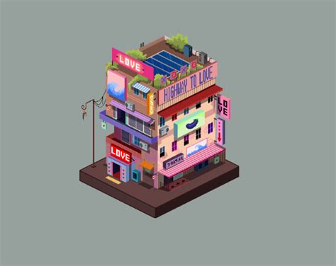 IsoHome #2 - Isometric Pixel House/Apartment/Motel by the14collective