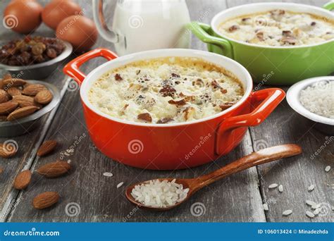 Rice pudding with raisin stock photo. Image of indoors - 106013424