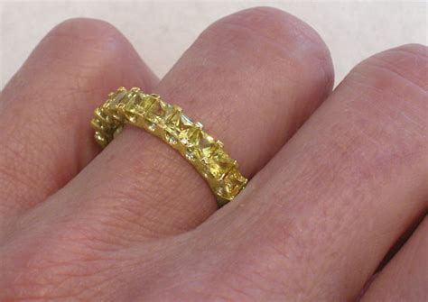 4.3 ctw Princess Cut Yellow Sapphire Eternity Band in 14k gold (SSR-5936)