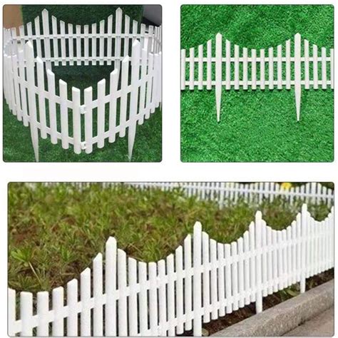 White Plastic Garden Fence Thin Stripes Garden Fence Border Small(60 ...