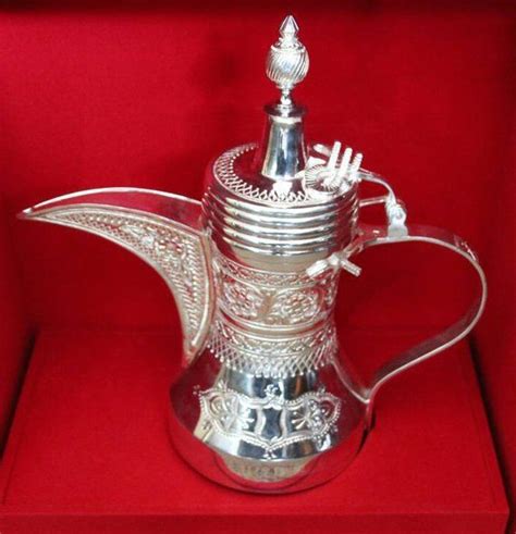 Silver dallah coffeepot Omani coffeepot Dallah Nizwa Oman Arabic dallah Luxury gift Sterling ...