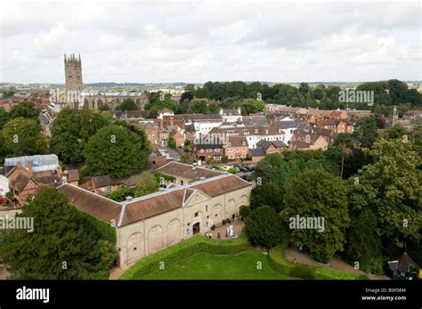 Aerial view of the City of Warwick, England Stock Photo - Alamy