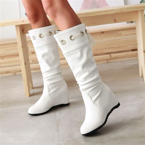 BONIXOOM Fall Boots For Women 2023 High Heel Rubber Slip-On Knee High ...