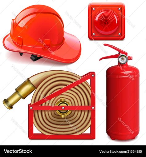 Firefighter accessories Royalty Free Vector Image